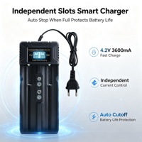 Chargeur de batterie haute capacité 3600 mA intelligent avec écran LCD et éclairage LED, compatible avec les appareils photo, double fente, super rapide, pour la maison, les voyages et l'extérieur