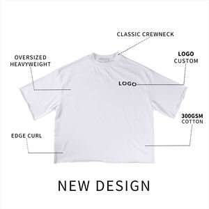 T-shirt oversize pour homme 300 GSM, 100 % coton, col rond, vierge, personnalisable avec logo, vente en gros - Product Image 4