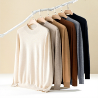 Pull en cachemire 100 % tricoté pour homme, col semi-montant, chaud, respirant, motif uni, 300g, collection automne-hiver, incontournable et tendance