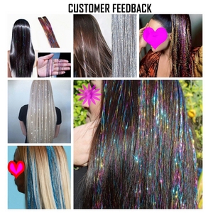 Nuove Extension Sintetiche Scintillanti Effetto Ombre Glitter Bling Bling in Fibra Resistente al Calore per Decorazione - Product Image 6