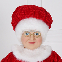 Cuisine Mme Père Noël Poupée Figurines De Noël Jouet Tablier À Carreaux 45CM Grand-Mère Rouge Debout Chef Mme Claus pour La Décoration De La Cuisine