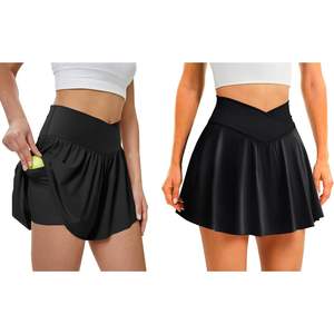 2025 <b>Women's</b> Tennis Athletic <b>Skort</b> Breathable Polyester Pleated Shorts with Pockets OEM Dress for Girls - Product Image 1