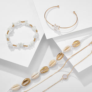 Di modo di Nuovo Disegno Di Cristallo Naturale Del Fiore di Shell Del Braccialetto <span class=keywords><strong>Set</strong></span> Per Le Ragazze - Product Image 4