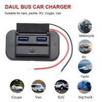 Panneau de surface 12V 24V encastré interrupteur marche arrêt double QC 3.0 charge rapide Double Port Van Coach Bus siège prise chargeur USB