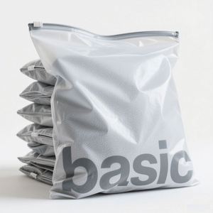 Customized Biodegradable Recyclable Frosted Sealing Zipper Lock <b>Bags</b> Screen Printing PVC/PE Material Free Samples for Apparel - Product Image 6