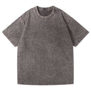 เสื้อยืดคอกลมแขนสั้นทรงโอเวอร์ไซส์ผ้าฝ้าย 100% หนัก 220 กรัม ระบายอากาศได้ดี สไตล์เรโทร ล้างสี สำหรับผู้ชาย ราคาโรงงานจากบังกลาเทศและจีน - Product Image 4