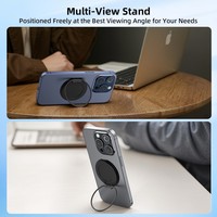 Support de téléphone magnétique en alliage d'aluminium avec anneau rotatif à 360°, béquille flexible, aimants N52, fixation murale étanche pour téléphone portable