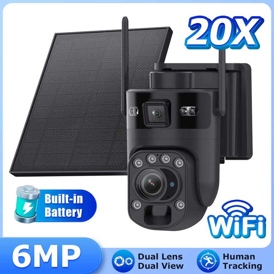HIKWIFI 6MP Solar PTZ Camera - Dual Lens Wifi Outdoor Security