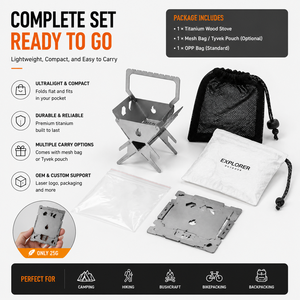 Vente flash - Réchaud à bois en titane ultraléger pliable pour le camping, réchaud portable mini pour la randonnée - Product Image 6