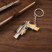 Porte-clés en alliage de zinc Delta Force HawkOps 6 cm Desert Eagle Ares' Wrath, pendentif en métal, porte-clés en forme de pistolet, cadeau de collection