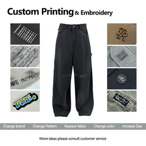 Мужские брюки, 100% хлопковые камуфляжные брюки-карго, Мешковатые повседневные стильные брюки на молнии, Винтажные Украшения В Стиле Хип-хоп - Product Image 6