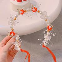 Serre-tête de mariage bohème fait main NYY avec fleurs et perles pour demoiselles d'honneur, enfants et filles - Accessoires capillaires au design feuille mignon