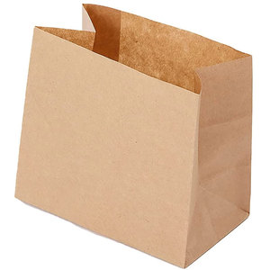 Sac en papier alimentaire Kraft recyclable personnalisé 12x7x17 épicerie, sac en papier alimentaire résistant à la graisse pour hamburger - Product Image 2