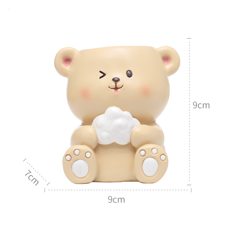 Bellissimo vasetto colorato a forma di orsetto.