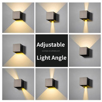 Lámpara de Pared para Exteriores, Moderna, de Aluminio, con Doble Temperatura de Color, IP65 Impermeable, CRI80, 3 Años de Garantía, para Decoración de Jardín