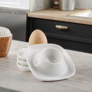 Assiette à coquetier ronde en porcelaine avec base pour <span class=keywords><strong>œuf</strong></span>s durs - Product Image 4