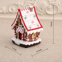 Décorations de Noël Religieuses en Résine Peinte Écologiques Style Art Populaire - Boîte à Musique en Forme de Bonhomme en Pain d'Épices, Petite Maison, Maison de Bonbons