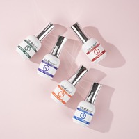 Kit de vernis à ongles professionnel en gel transparent 15 ml avec logo personnalisé, base et top coat, liquide pour trempage, application facile, longue tenue, pour nail art DIY