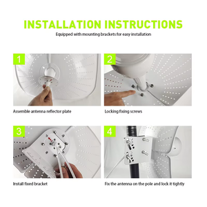 4G/5G 수직 셀룰러 부스터 신호 라우터 도너 통신을 위한 고이득 35dbi 안테나 1710-4200MHz 그리드 혼 포물선 - Product Image 6