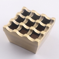 Asbak Cerutu Anti Angin 9 Lubang, Logam Paduan Warna Kuningan Antik, Dijual Murah