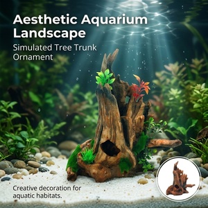 Decorazione per <span class=keywords><strong>Acquario</strong></span> a Forma di Tronco d'Albero Cavo, Grotta Realistica in Resina per <span class=keywords><strong>Acquario</strong></span>, Nascondiglio Stile Legno Galleggiante per Betta e <span class=keywords><strong>Ciclidi</strong></span> - Product Image 2