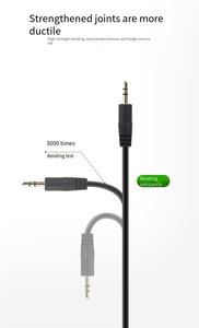 1m 2m 3m 5m Gevlochten PVC Audiokabel 3.5mm Man naar Vrouw 3-polige Metalen Jack voor Auto & Computer Speaker Aux - Product Image 4