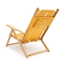Chaise pliante de plage en bois couleur personnalisée, chaise inclinable avec poche, chaise d'extérieur en bois réglable avec appui-tête