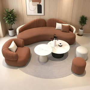 Juego de Sofá Cama de Tela con Esquinas Cuadradas de Estilo Minimalista Italiano, Diseño Moderno Inspirado en Wabi-Sabi, Patas de Madera, Ecológico, para Apartamentos - Product Image 6