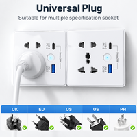 Prise intelligente UBARO de haute qualité, écran tactile, rabattable, ignifuge, ABS, 2 ports, prise universelle 13A/250V, double USB PD 20W, Wi-Fi, BLE, Alexa