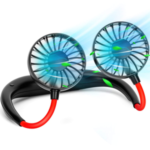 Ventilateur de cou LED rechargeable coloré et lumineux à prix abordable avec aromathérapie, mini-ventilateur portable de troisième génération pour l'été - Product Image 1