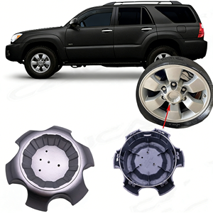 Cubierta Central de Rueda YZS de Aluminio y Plástico con Acabado Repujado de 16 Pulgadas con Logotipo para 4RUNNER 2002-2009 Hilux Surf (Modelo <span class=keywords><strong>G10</strong></span>) - Tipo Snap-On - Product Image 5