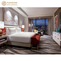 Ensemble de chambre d'hôtel contemporain en panneaux MDF en bois personnalisés, écologique, pour hôtels 3 à 5 étoiles, fournisseur de services tout-en-un pour les halls et les chambres d'hôtes