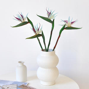 Vero tocco uccello paradiso artificiale blu Strelitzia fiori tropicali disposizione finta pianta casa di nozze laurea - Product Image 1