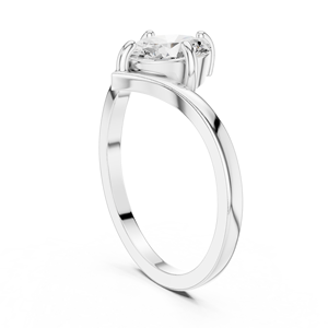 Anillo de Diamante Cultivado en Laboratorio con Corte Ovalado en Oro de 10Kt, 14Kt, 18Kt y 22Kt, Moderno, para Mujer, Chapado en Rodio, para Boda, Compromiso o Aniversario - Product Image 2
