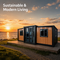 Maison préfabriquée de luxe en acier de 40 pieds, extensible et pliable, conteneur habitable personnalisé, maison préfabriquée de 20, 30, 40 pieds