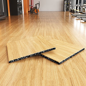 Dalles de sol emboîtables en mousse caoutchoutée aspect bois pour salle de sport, insonorisées, antidérapantes, durables, non toxiques, pour sports en intérieur - Product Image 2