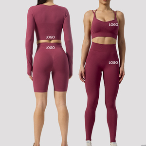 Conjunto Deportivo para <span class=keywords><strong>Mujer</strong></span> Más Popular al por Mayor, Ropa de Gimnasio de Manga Larga, <span class=keywords><strong>Kit</strong></span> de 2 Piezas para Yoga, Conjuntos Deportivos para <span class=keywords><strong>Mujer</strong></span> - Product Image 1