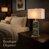 Lampe de table en marbre naturel, abat-jour en tissu de lin et fer laqué, E27, lampe de chevet moderne de luxe pour la chambre à coucher, décoration de la maison
