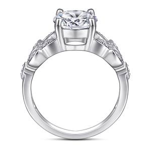 Supplier 925 Sterling Silver Rhodium Plated Zircon Ring CMA <b>Certification</b> Prong Setting Simple Design Women's Wedding Engagement - Product Image 3