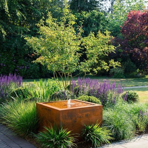 น้ำพุเหล็กคอร์เทนร่วมสมัย - น้ำพุตกแต่งสวน - Product Image 4