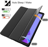 TPU lembut anti guncangan, dudukan lipat tiga untuk Tablet Samsung Tab A7 10.4 2020 dengan tidur/bangun otomatis