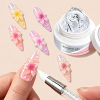 BORN PRETTY 30g Gel Sculpture 5D untuk Seni Kuku, Gel Pencetak Bunga 3D, Gel Pembentuk Kuku Tidak Lengket, Gel Ekstensi Kuku Padat, Gel Pembangun Kuku
