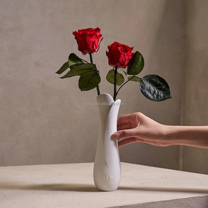 Cadeau de la Saint-Valentin VASE À BOUTON ÉTROIT EN PORCELAINE Rose <span class=keywords><strong>éternelle</strong></span> à longue tige <span class=keywords><strong>éternelle</strong></span> Fleur préservée - Product Image 6