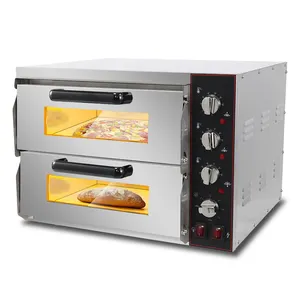 110V 220v double deck electric pizza oven / pizza making machine / italian pizza oven for bakery
