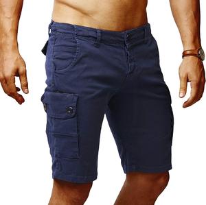 2022 High Quality <strong>Men's</strong> Casual Solid Color Summer Spring Cotton Multi-Pocket <strong>Knee</strong> <strong>Length</strong> Cargo <strong>Shorts</strong> - Product Image 5