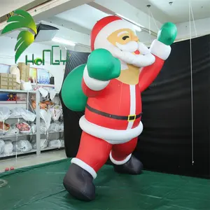 Dekorasi Festival PVC terbang raksasa tiup Santa Claus 3D Model liburan tiup mengambang Santa Claus