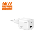 Pengisi Daya Mini untuk Rumah/Kantor, Colokan AU, Multi Port 1C1A 65W GaN Pengisian Cepat PPS PD 3.0 dengan Sertifikasi FCC untuk Google Pixel