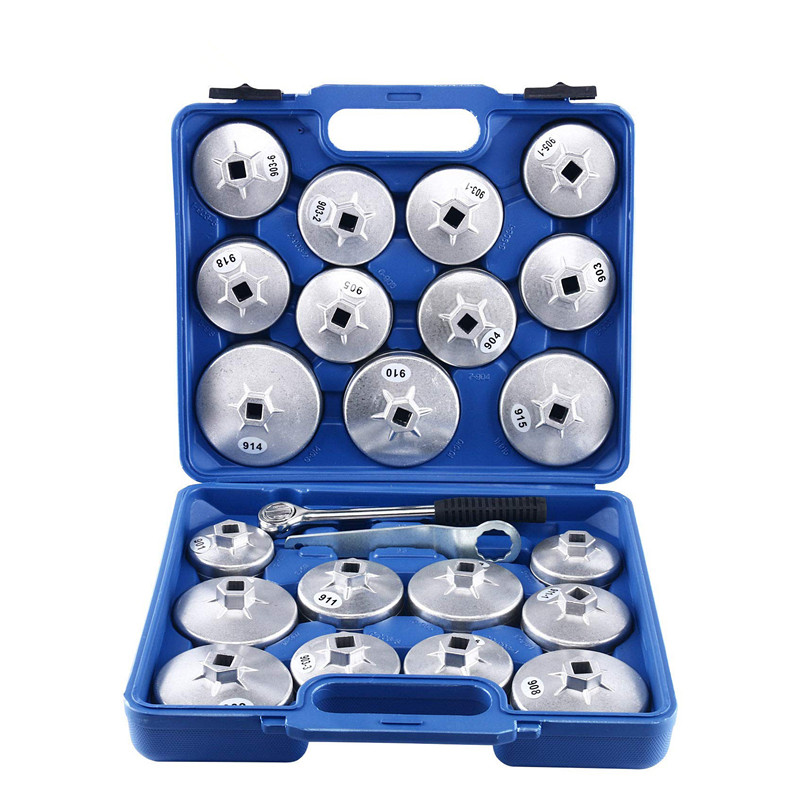 23 шт. Алюминиевый Масляный фильтр двигателя набор гаечных ключей Тип чашки автомобильное фильтры гаечный ключ для масляного фильтра для шлица «звездочка» Набор торцевых гаечных ключей