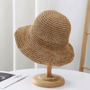 Wholesale Crochet Straw <b>Hat</b> <b>Summer</b> Hollow Sun <b>Hat</b> Breathable Wide Brim Knitted Straw Bucket <b>Hats</b> for Women - Product Image 2