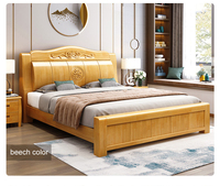 Cadre de lit en bois massif, lit double king size, lits en bois au design simple, personnalisation disponible, prix abordable